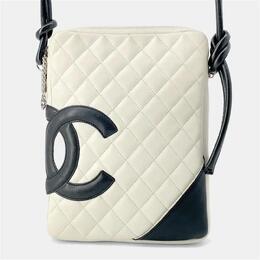 Chanel Cambon Line Medium White/Black Calf Leather Shoulder Bag 1172288