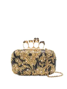 Клатч с декором Skull и ручкой-кастетом Alexander McQueen, черный 30850864 | черный
