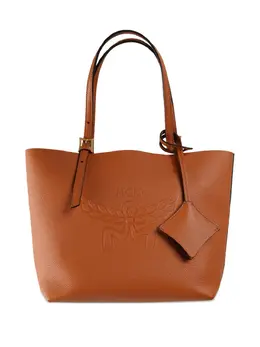 MCM embossed-logo leather tote bag 30149218