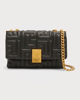 Маленькая сумка через плечо из стеганой овечьей кожи 1945 года Balmain prod257000395 | black