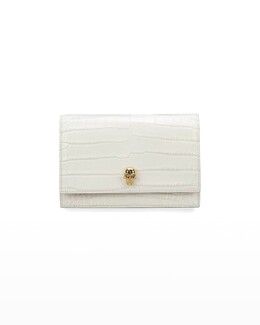 Мини-сумка через плечо Mock-Croc с маленьким черепом Alexander McQueen prod228960156 | ivory