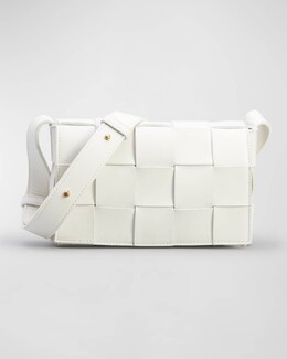 Сумка через плечо Cassette Intrecciato из кожи ягненка Bottega Veneta prod257180358 | white