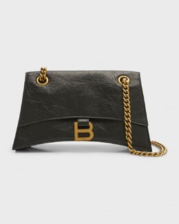 Маленькая сумка через плечо из мятой кожи Crush Balenciaga prod260920569 | 1000 black