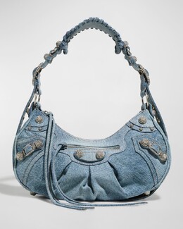 Сумка на плечо Le Cagole из выстиранного денима Balenciaga prod260920396 | 4715 blue