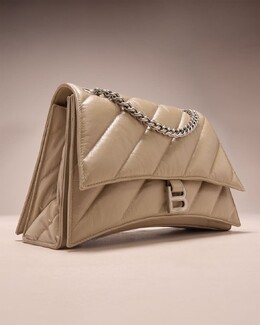 Стеганая сумка на плечо Crush среднего размера с цепочкой Balenciaga prod260920773 | 9001 optic white
