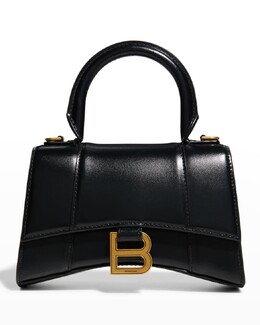 Сумка Hourglass XS Shiny Box из телячьей кожи с ручкой сверху Balenciaga, черный prod260820178 | 1000 black