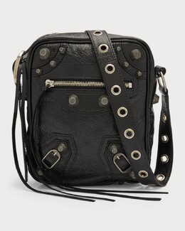 Мужская кожаная сумка через плечо Le Cagole Balenciaga prod260920597 | 1000 black