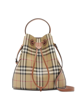 Burberry маленькая сумка-ведро в клетку, нейтральный 8109795 | нейтральные цвета