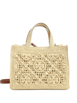 Сумка-шоппер с монограммой T Tory Burch, нейтральный 169137 | нейтральные цвета