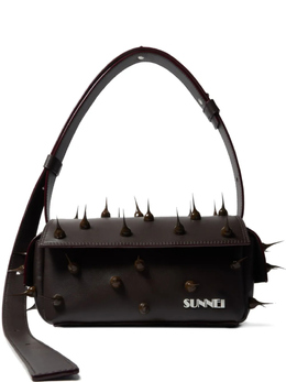 Маленькая кожаная сумка через плечо Spiky Labauletto Sunnei, коричневый accxbag060lth065 | коричневый