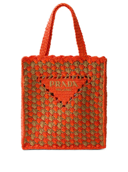 Prada сумка-тоут в технике кроше, оранжевый 1bg393voob2cq2 | оранжевый