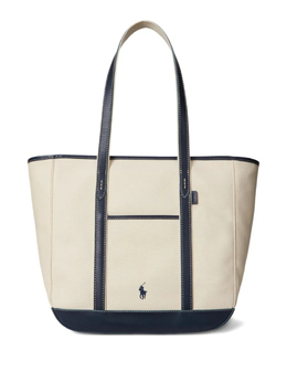 Средняя сумка-тоут из холста с кожаной отделкой Polo Ralph Lauren, нейтральный 428968158002 | нейтральные цвета