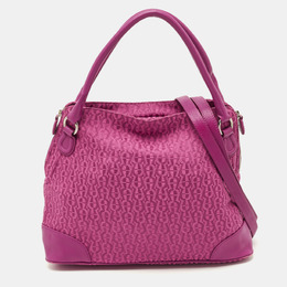 Aigner Fuchsia Signature Canvas and Leather Zip Tote 1175349