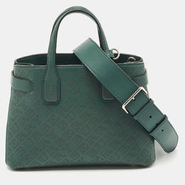 Burberry Green Perforated Leather Small Banner Tote 1175027