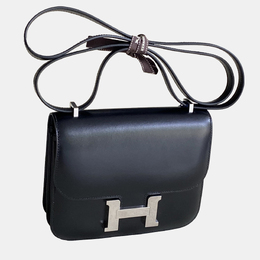 Hermes Constance 19 Black Box Leather Shoulder Bag 1174923