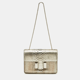 Tom Ford Silver Python Medium Sienna Shoulder Bag 1174556