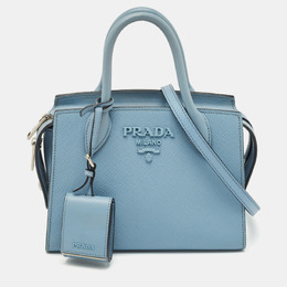 Prada Light Blue Saffiano Leather Small Monochrome Tote 1174538