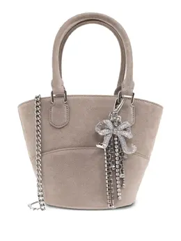 Self-Portrait charm-detail suede bucket bag 30881359