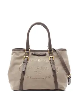 Prada 10s logo-jacquard tote bag 30969085