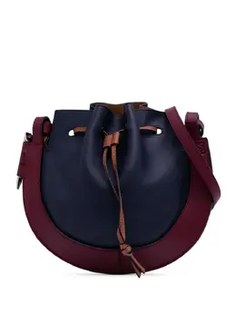 Loewe 2020 Small Leather Colorblock Horseshoe crossbody bag 31024175