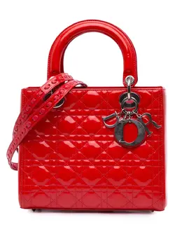 Christian Dior 2010 Medium Patent Cannage Whipstitch Lady Dior satchel 31031631