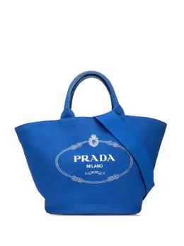 Prada 2013-2025 Medium Canvas Canapa Logo Convertible Shopping Tote satchel 31027542