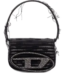 Diesel 1DR crystal-embellished frayed shoulder bag 30990678