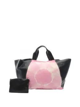 Celine 2000-2025 Smooth Calfskin and Canvas Tie Dye Frame tote bag 31027736