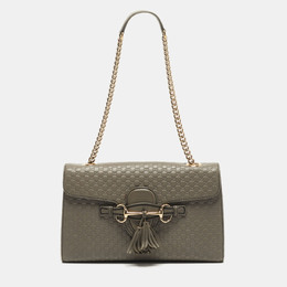 Gucci Grey MicroGuccissima Leather Medium Emily Chain Shoulder Bag 1175849