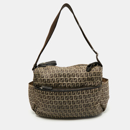 Fendi Brown Zucchino Canvas Changing Shoulder Bag 1176096