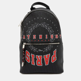 Christian Dior Logo Black Leather Backpack 1175595