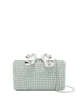 Self-Portrait crystal-embellished clutch bag 30784847