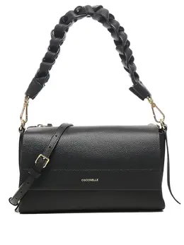 Coccinelle braided-handle leather shoulder bag 31006600