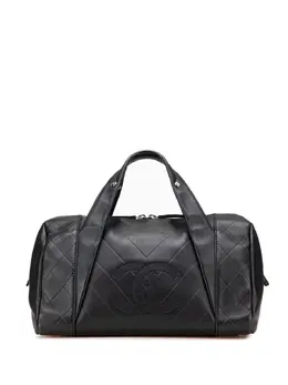 Chanel 2005-2006 CC Chevron Quilted Lambskin boston bag 31052672