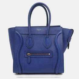 Celine Luggage Micro Blue Leather Tote Bag 1175591