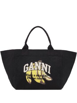 Ganni Organic Cotton Xxl Tote Bag a6896099