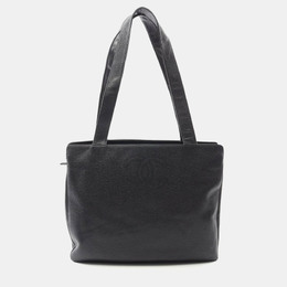 Chanel CC Black Calfskin Leather Tote Bag 1176468