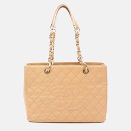 Chanel Beige Caviar Grand Shopping Tote 1175894