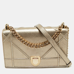 Christian Dior Gold Leather Medium Christian Diorama Shoulder Bag 1175853