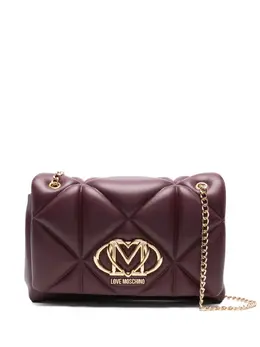 Love Moschino quilted logo-plaque shoulder bag 30944652