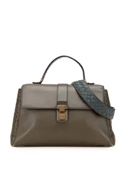 Bottega Veneta 2012-2025 Medium Intrecciato Trimmed Nappa Piazza satchel 31069330