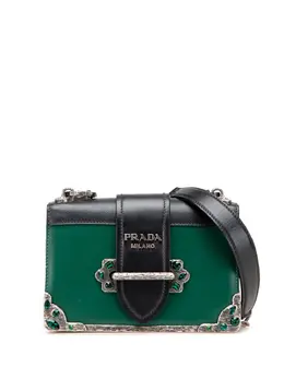 Prada 2013-2025 Saffiano Trimmed City Calf Crystal Cahier crossbody bag 31065704