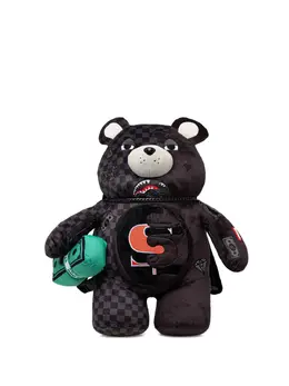 Большой рюкзак Unfinished Shark Teddy Bear в клетку Sprayground, черный 30784824 | черный