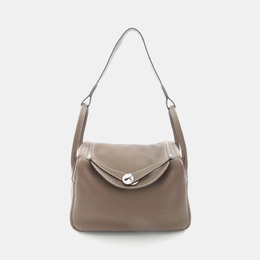 Hermes Lindy 30 Etoupe Grey Taurillon Clemence Leather Shoulder Bag 1176538