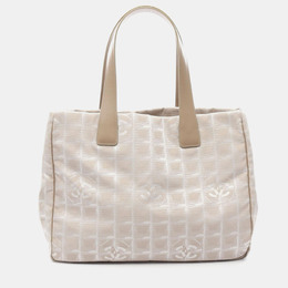 Chanel New Travel Line Mm Tote Handbag Leather Nylon Canvas Pink Ghw 1176488