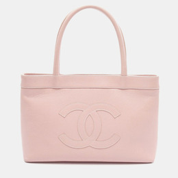 Chanel Coco Mark Tote Bag Calf Leather Pink Ghw 1176477