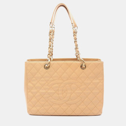 Chanel Grand Shopper Beige Calfskin Chain Tote Bag 1176495