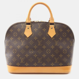 Louis Vuitton Alma PM Brown Monogram Leather Satchel Bag 1176697