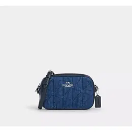 Сумка кросс-боди Coach Mini Jamie Camera, фактура стеганая, синий 4486950904