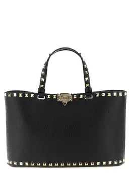 Valentino Garavani-Rockstud Tote Nero-Donna 52175908798804